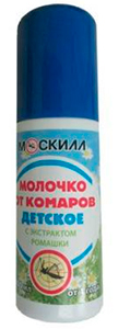 Детское молочко от комаров с экстрактом ромашки «Москилл»