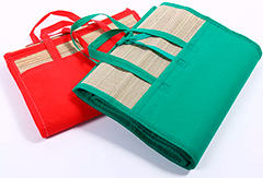 Коврик-сумка пляжный соломенный FM-23 с ремнем и пуговицами