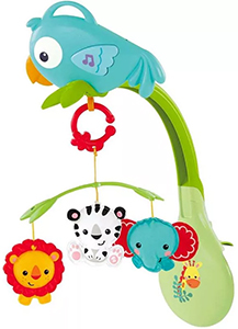 Fisher-Price "Jolly Parrot" - both in the crib and in the stroller