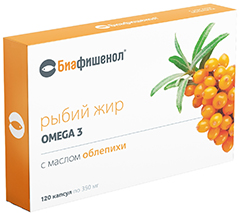 Биафишенол, рыбий жир с облепиховым маслом и витамином Е