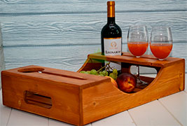 Столик-поднос для вина и бокалов 54х12х35 см